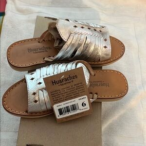 Silver Huaraches Sandals